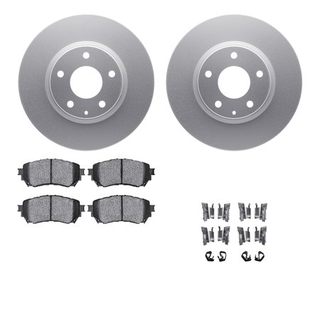 DYNAMIC FRICTION CO 4512-80100, Geospec Rotors with 5000 Advanced Brake Pads includes Hardware, Silver 4512-80100